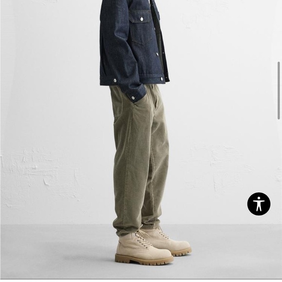 Zara size 31 TAPERED CORDUROY PANTS - Picture 5 of 9